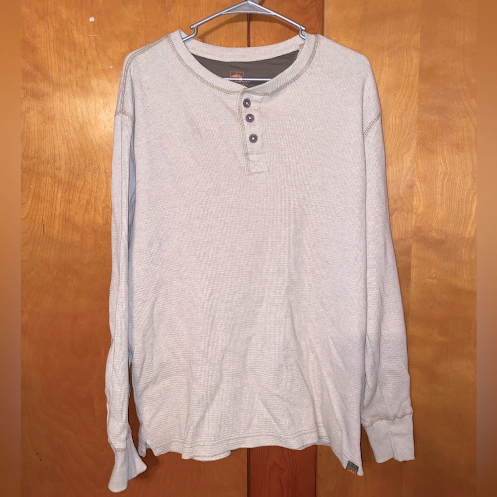 Mens Long Sleeve Waffle Style Shirt